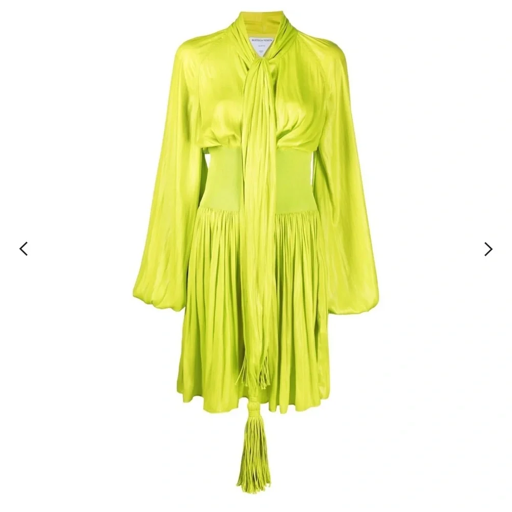 NWT Bottega Veneta Lime Green Women's Dress - Picture 5 of 8